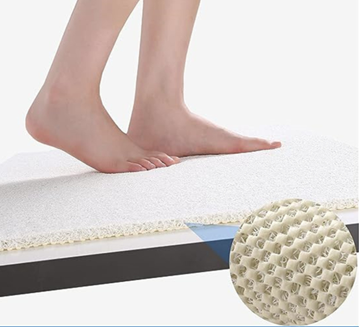 Bathroom anti-slip mat, 17.7 in x 23.6 in, beige