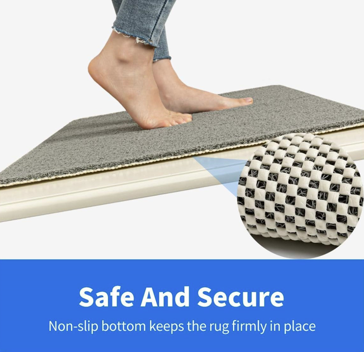 Bathroom anti-slip mat, 17.7 in x 23.6 in, beige