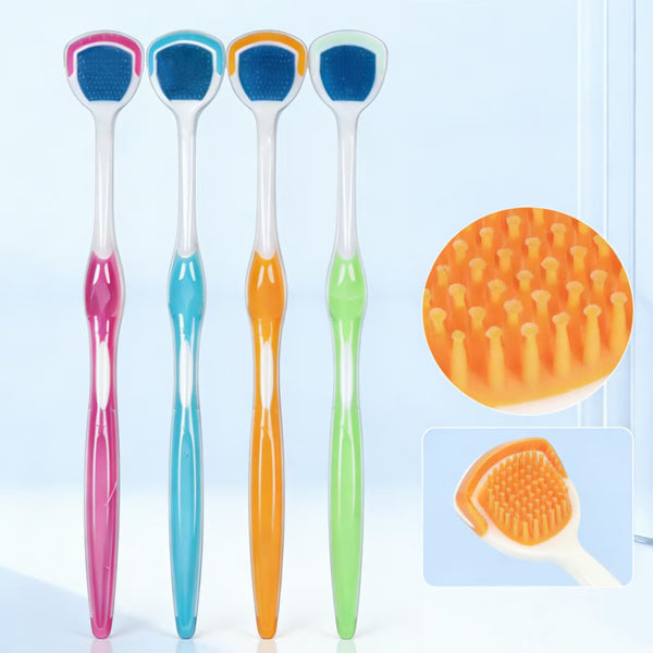 Tongue brush, tongue scraper, 4 pcs