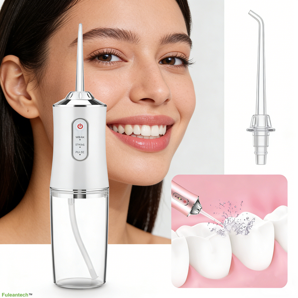 Portable water floss, silver