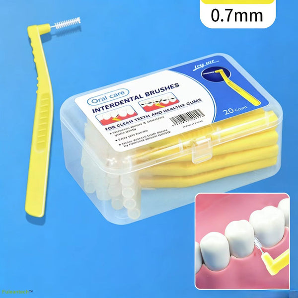 L interdental brush, yellow