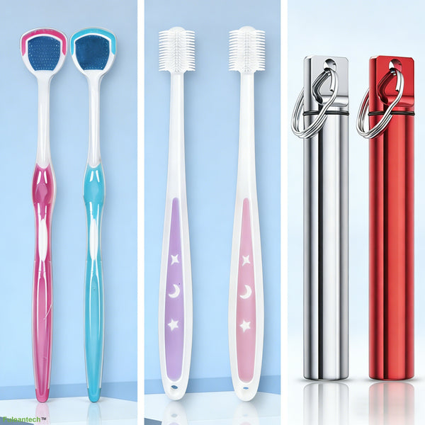 Kit 6, 2 tongue-brush, 2 oral-brush, 2 metal-holder